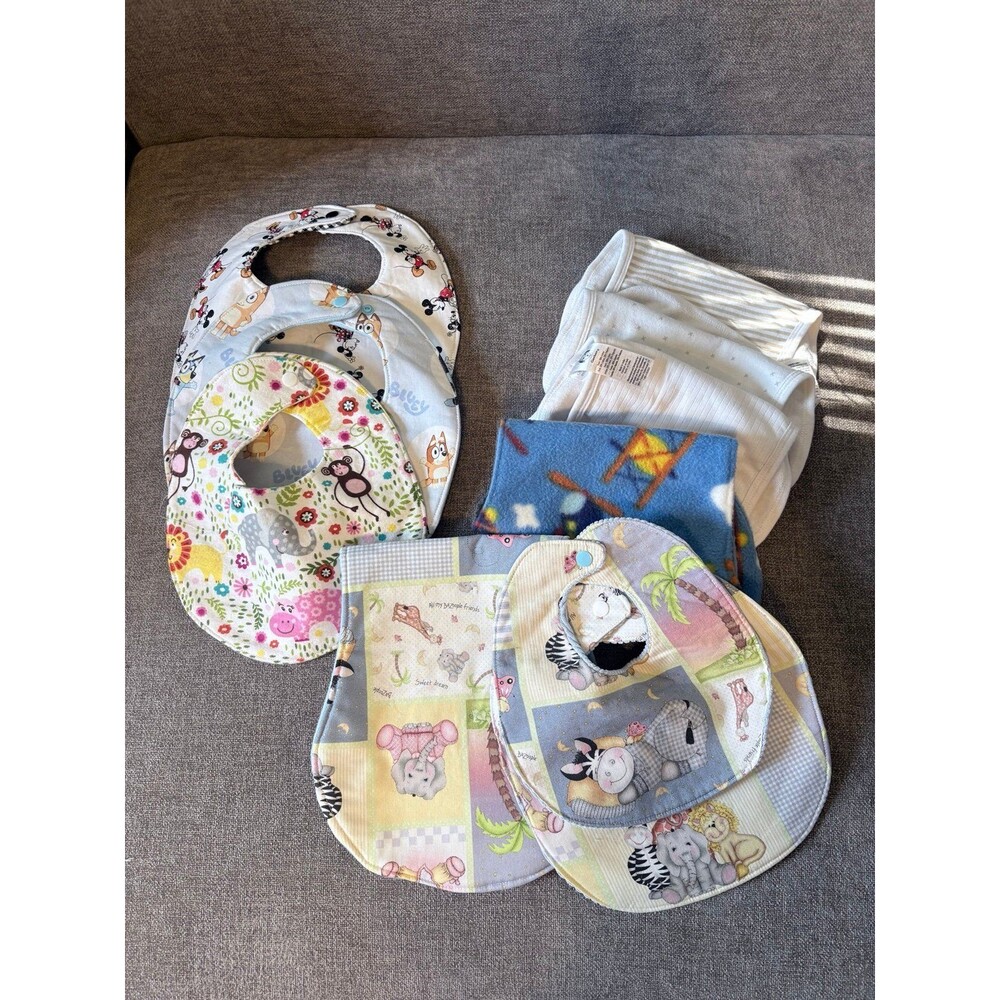 Handmade Baby Bibs and Burp Cloths Set NWOT